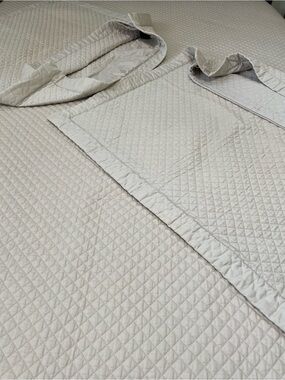 Ralph Lauren Coastal Sand King Quilted Coverlet & 2 European Shams